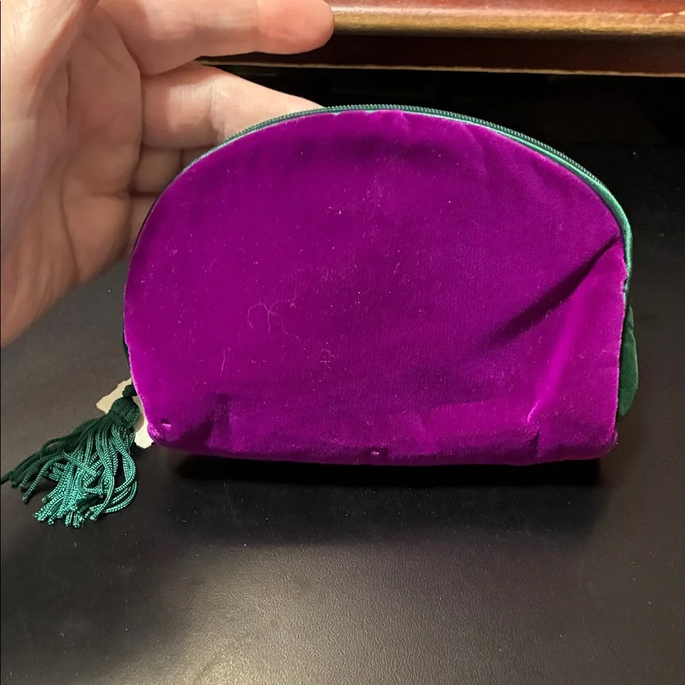 Totes vintage Red Purple and Green Velvet Pouch